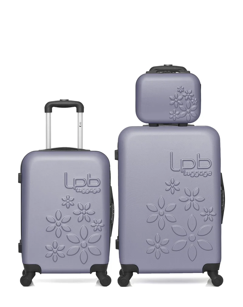 Lot de 3 Valise weekend, valise cabine et vanity ELEONOR