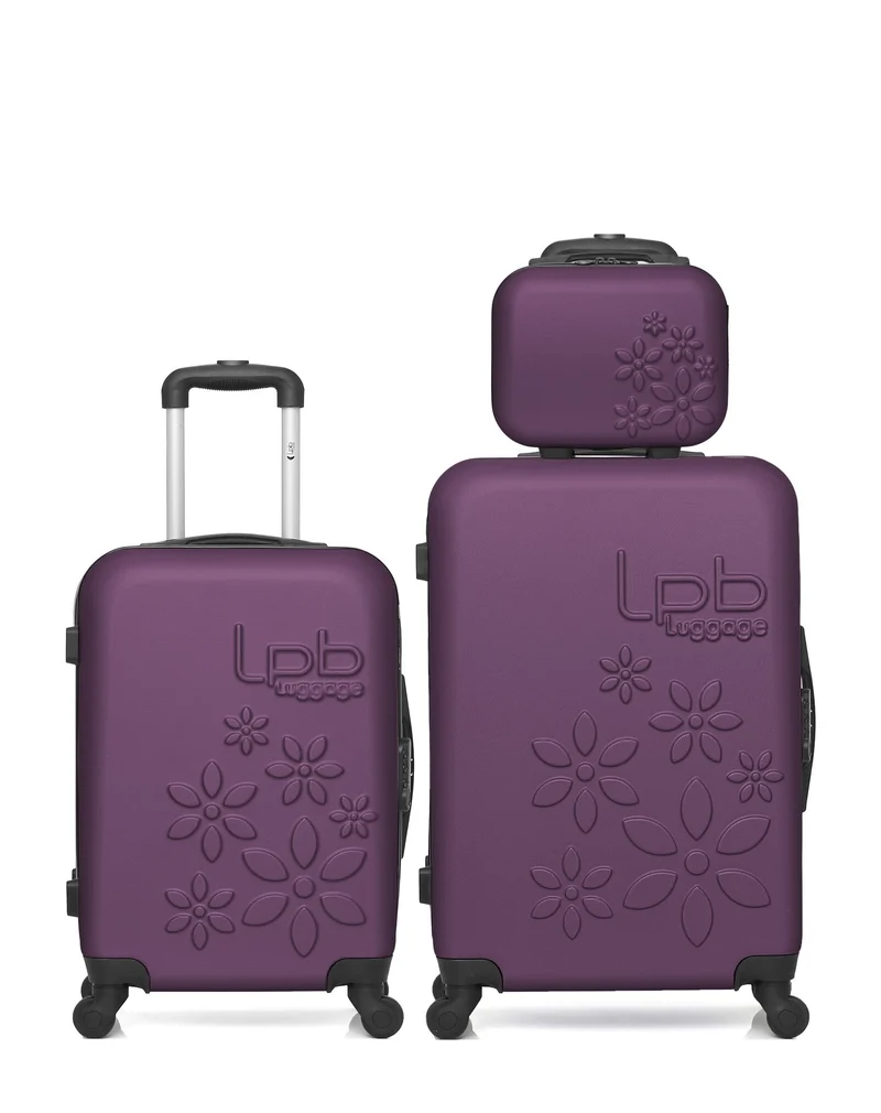 Lot de 3 Valise weekend, valise cabine et vanity ELEONOR