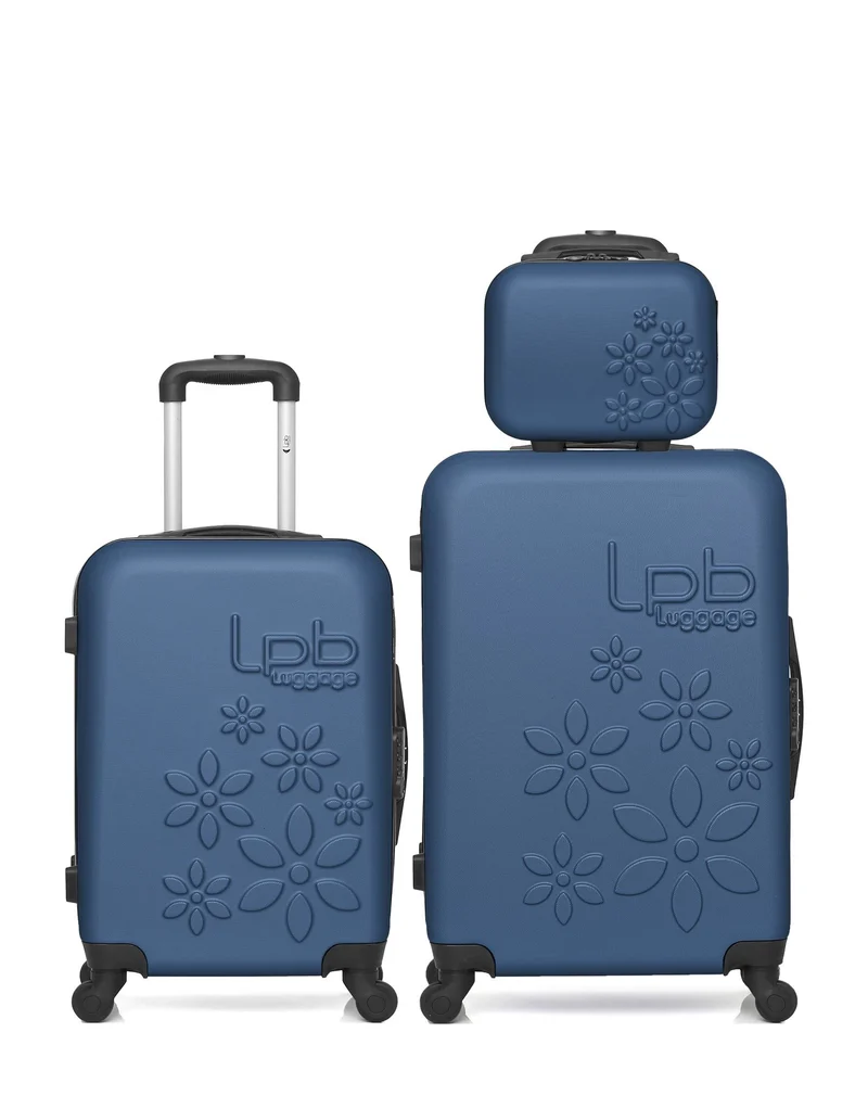 Lot de 3 Valise weekend, valise cabine et vanity ELEONOR