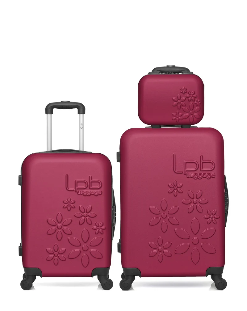 Lot de 3 Valise weekend, valise cabine et vanity ELEONOR
