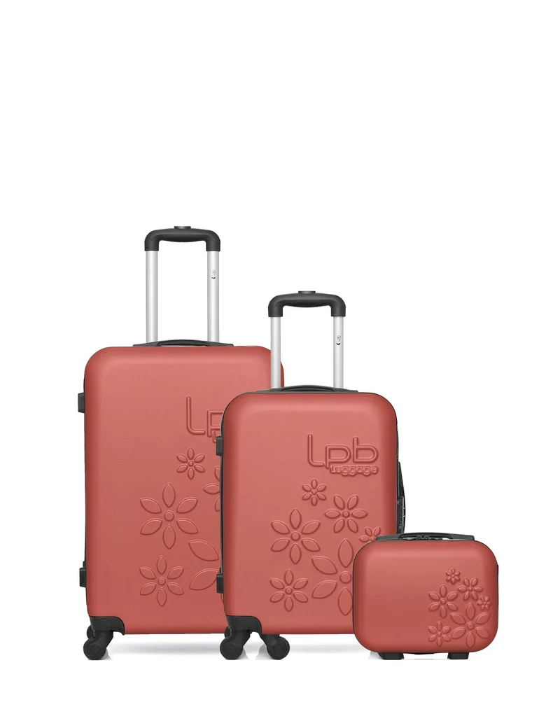 Lot de 3 Valise weekend, valise cabine et vanity ELEONOR
