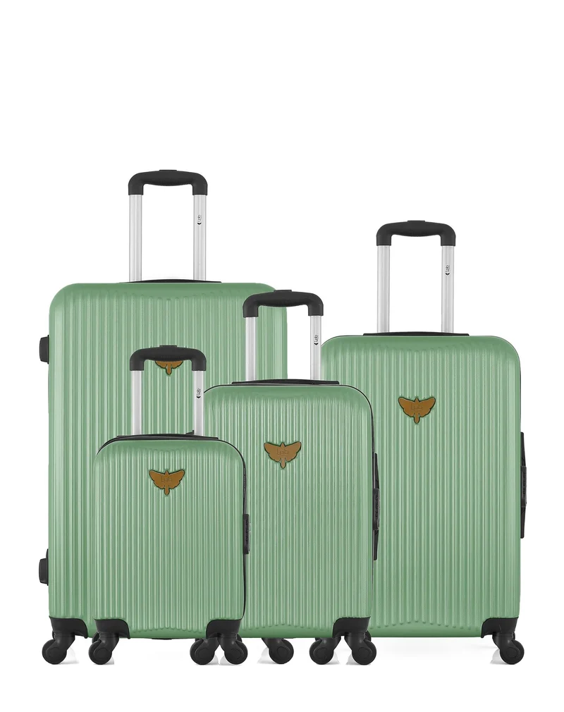 Lot de 4 valises rigides grand format, moyenne, cabine et cabine XXS AGATA