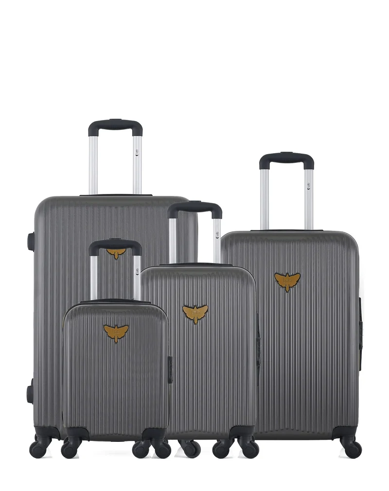 Lot de 4 valises rigides grand format, moyenne, cabine et cabine XXS AGATA