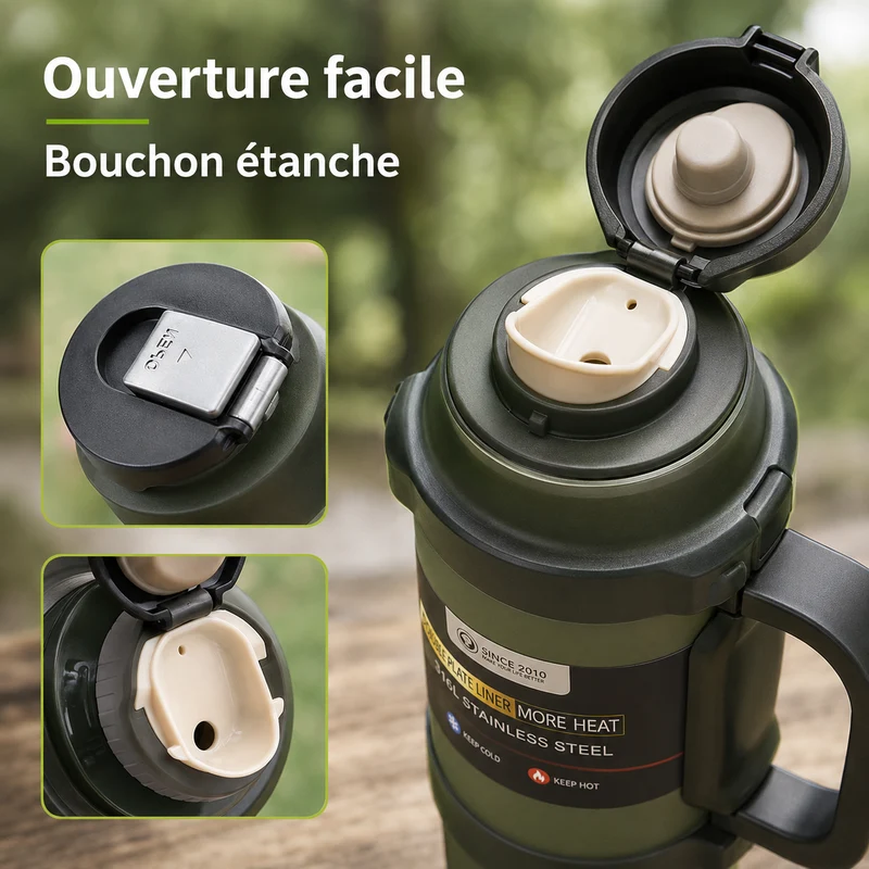 Thermos camping grande capacité inox isotherme