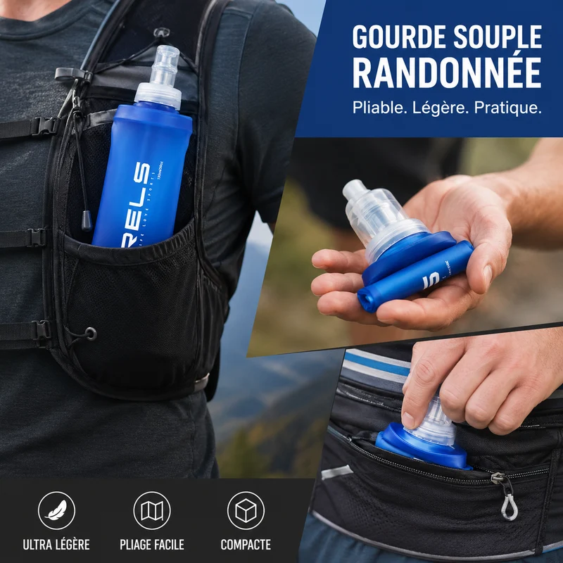 Gourde souple randonnée pliable légère