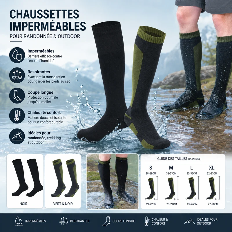 Chaussettes randonnée waterproof longues