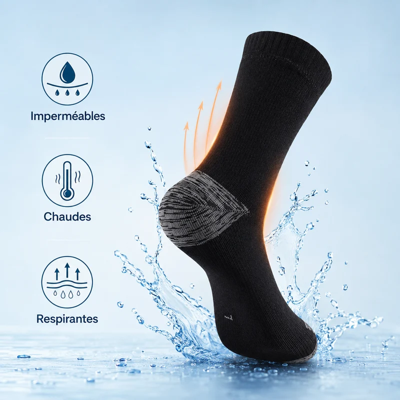 Chaussettes imperméables randonnée chaudes hiver