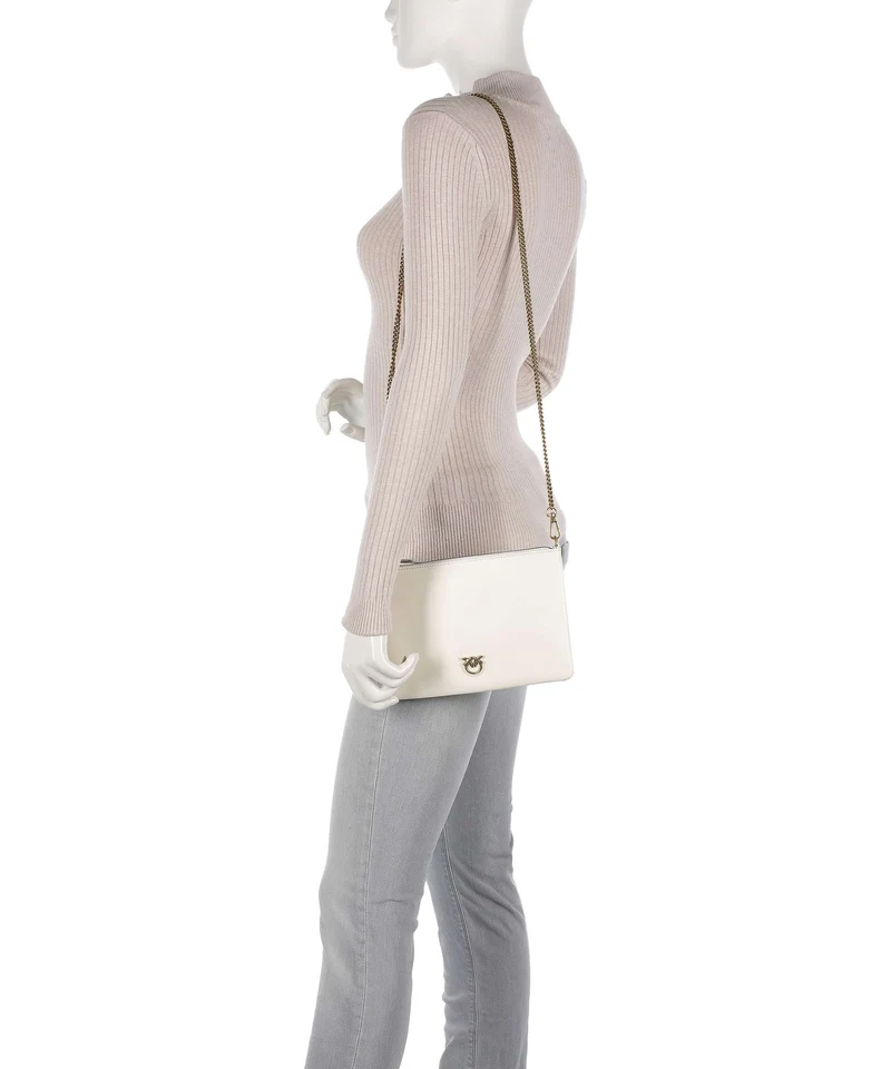 Pinko Flat Classic Sac bandoulière bianco seta/antique gold