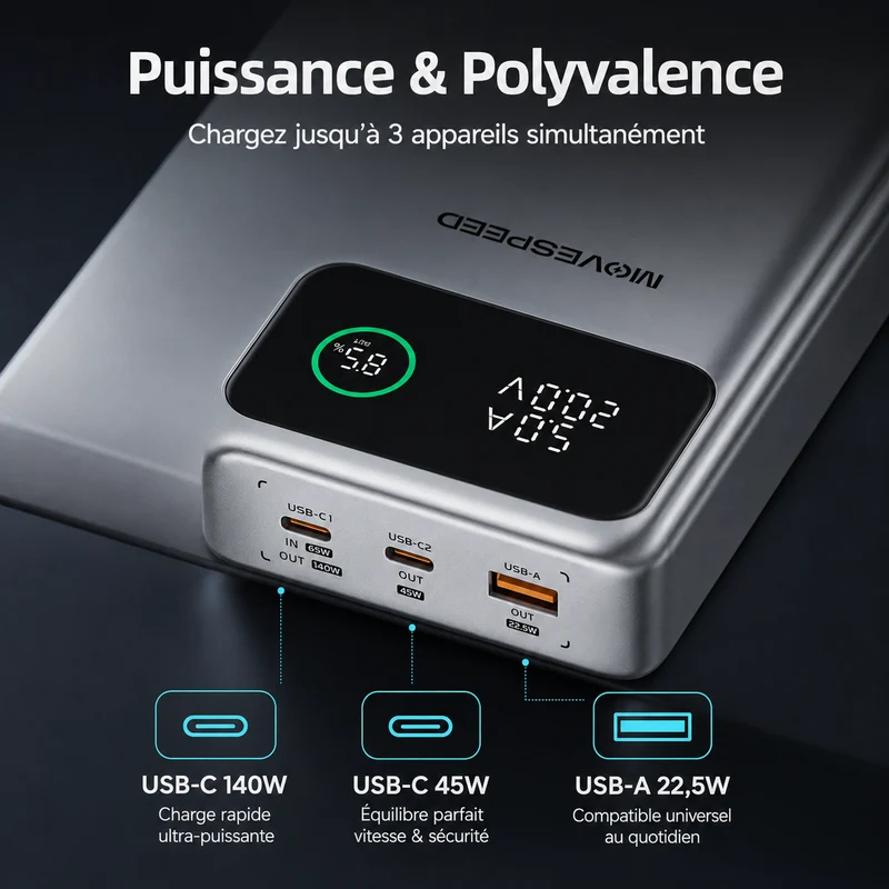 Batterie externe randonnée haute capacité 25000mAh