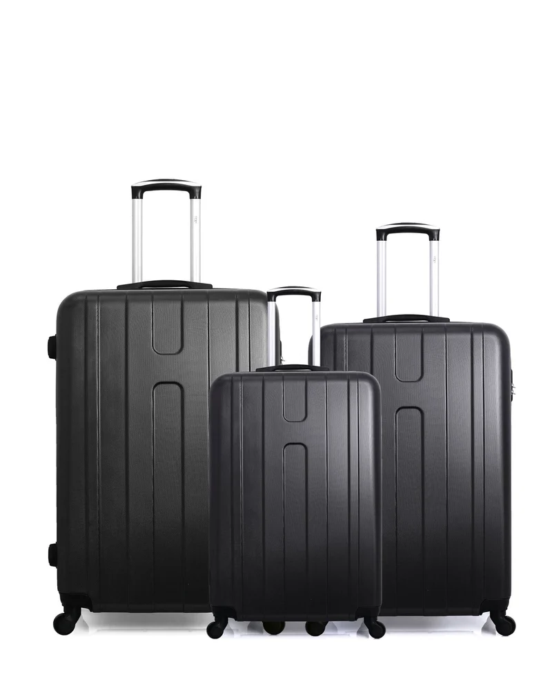 Lot de 3 valises rigides grand format, moyenne et cabine ATLANTA