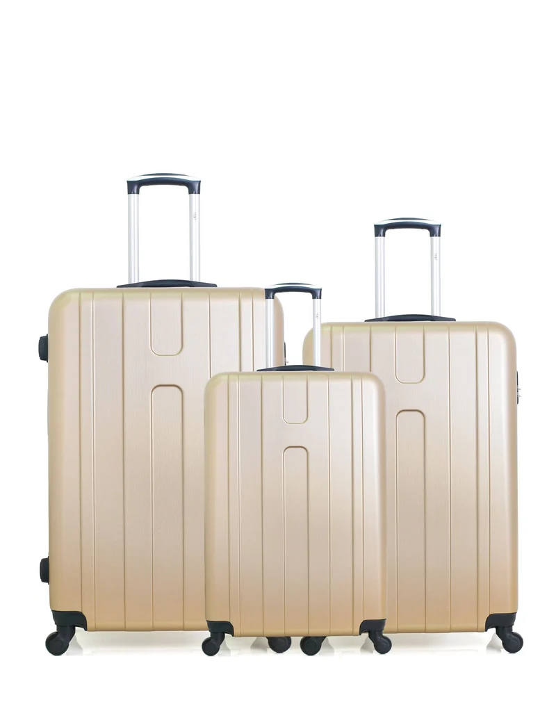 Lot de 3 valises rigides grand format, moyenne et cabine ATLANTA
