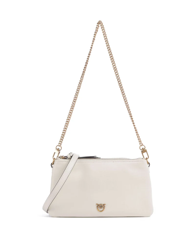 Pinko Double Mini Sac porté épaule bianco seta/antique gold