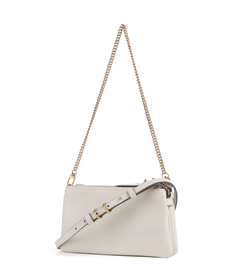 Pinko Double Mini Sac porté épaule bianco seta/antique gold