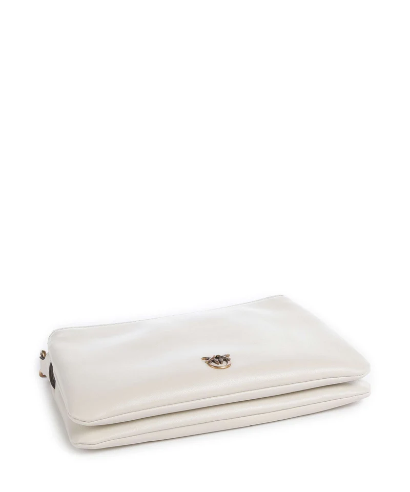 Pinko Double Mini Sac porté épaule bianco seta/antique gold