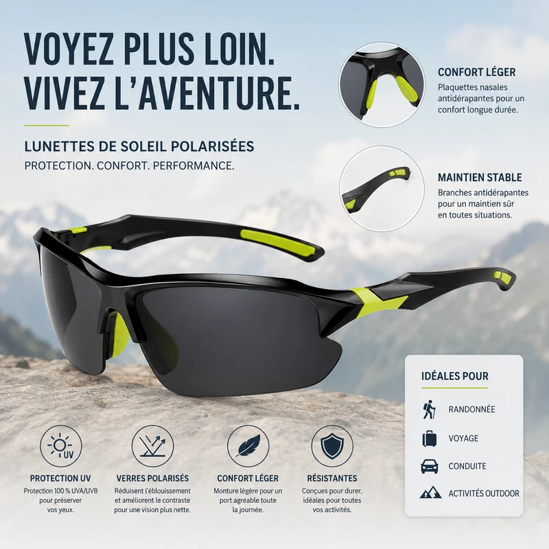 Lunettes randonnée polarisées protection UV
