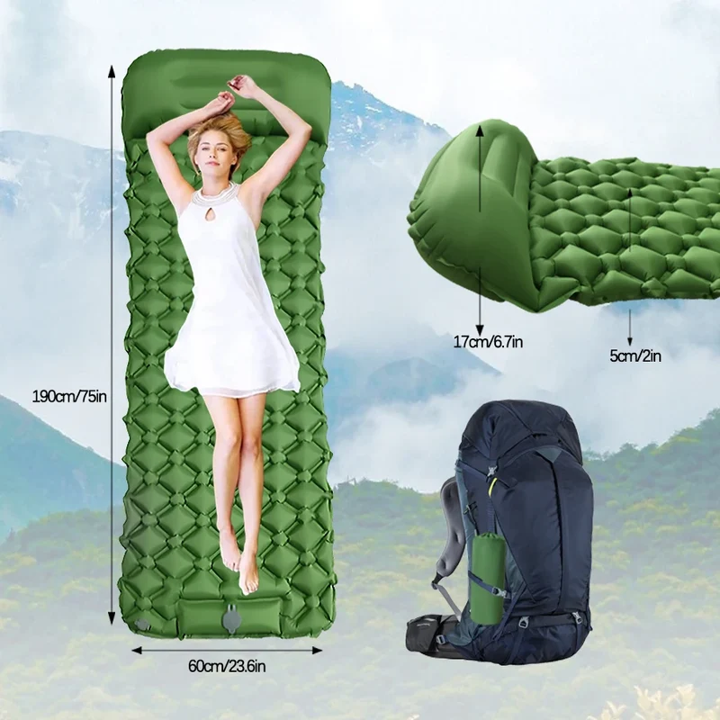 Matelas de couchage randonnée avec pompe intégrée