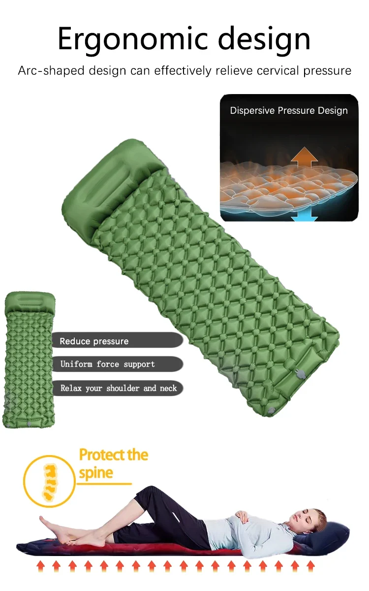 Matelas de couchage randonnée avec pompe intégrée