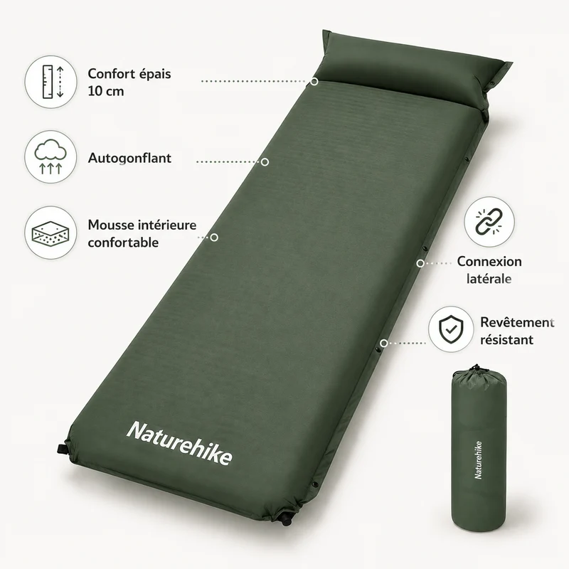 Matelas gonflable épais 10cm camping