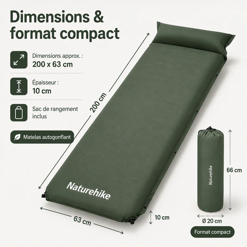 Matelas gonflable épais 10cm camping