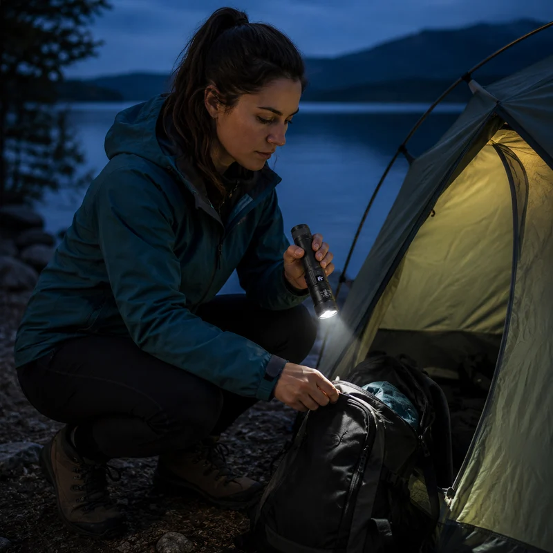 Lampe torche LED rechargeable USB randonnée