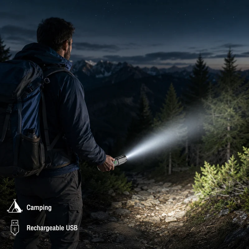 Lampe torche LED rechargeable randonnée