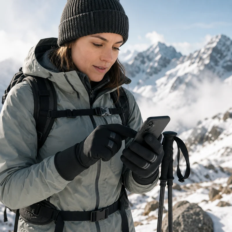 Gants randonnée étanches hiver tactiles chauds