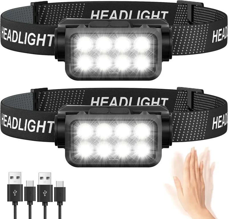 Lampe frontale LED éclairage large randonnée