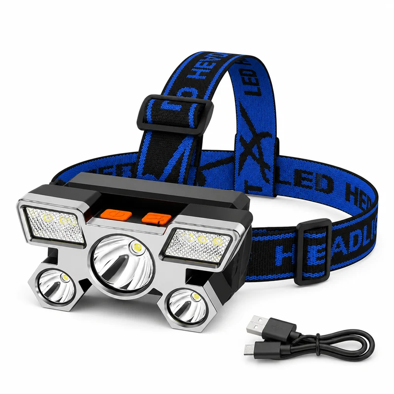 Lampe frontale LED multi lampes randonnée