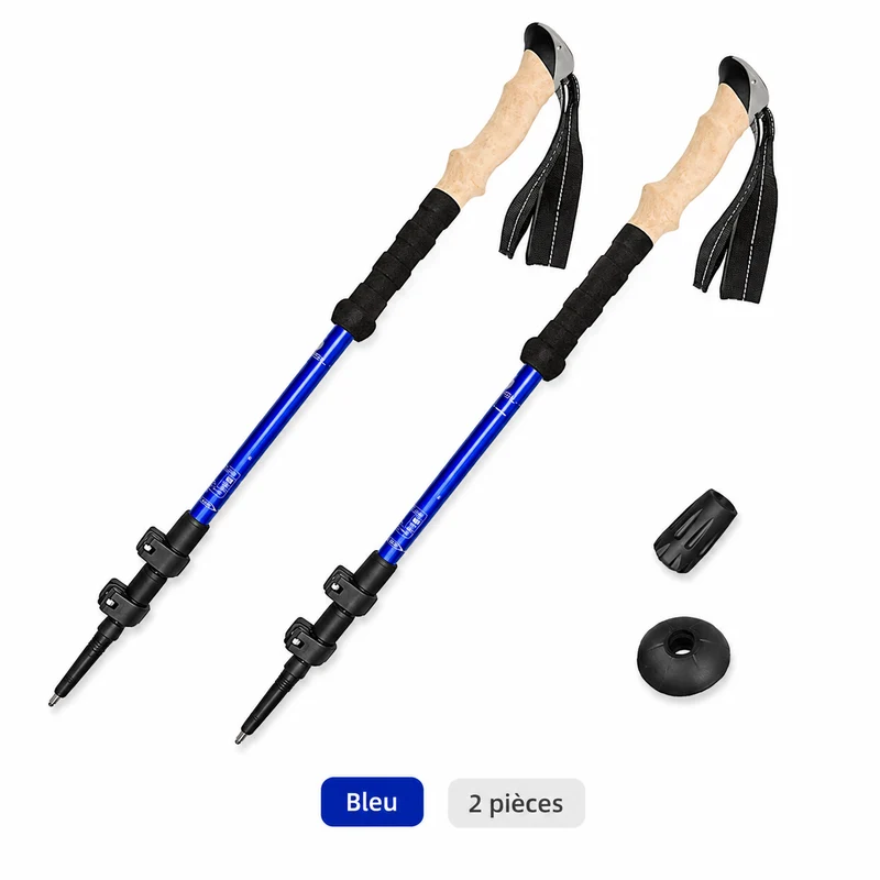 Bâtons de randonnée télescopiques réglables 2 pièces