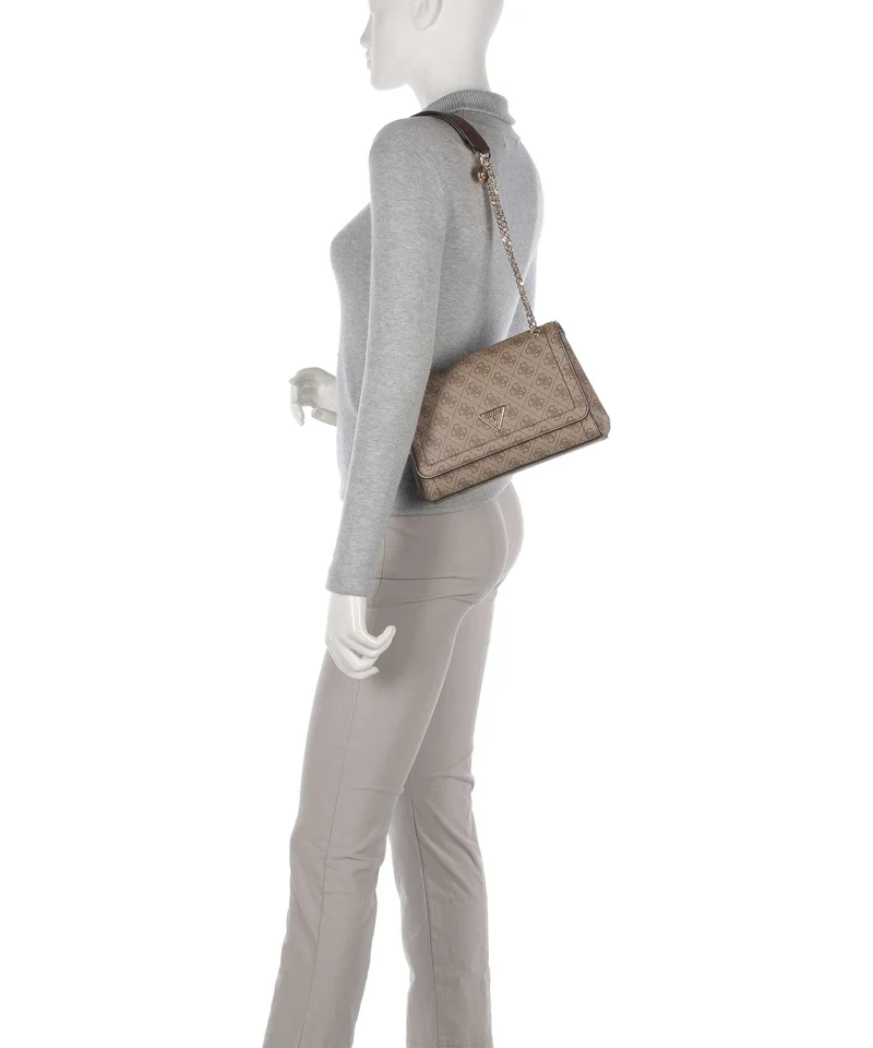 Guess Noelle Sac porté épaule latte logo/brown