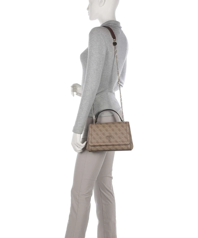 Guess Noelle Sac porté épaule latte logo/brown
