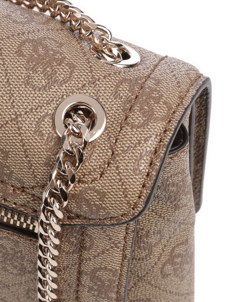Guess Noelle Sac porté épaule latte logo/brown