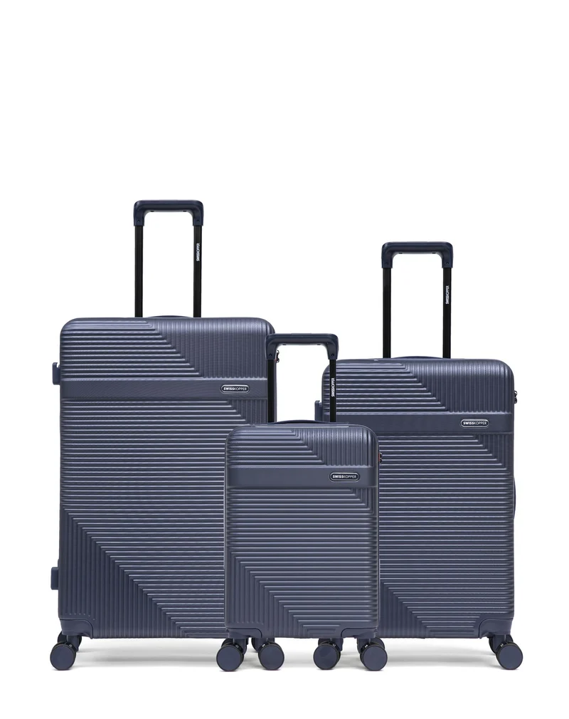 Lot de 3 Valises Rigides Grand Format, Taille Moyenne et Cabine XS WOHLEN