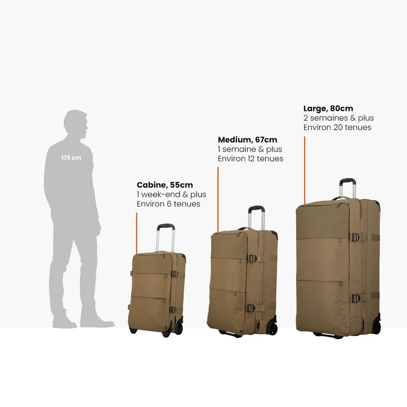 Sac de voyage Cabine 2 roues 55x35x20 cm - Dunaa Jump | 3 en 1 avec bretelles amovibles