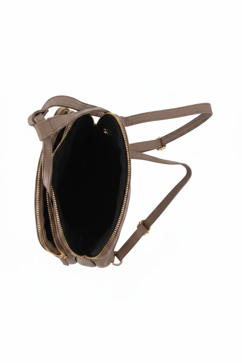 Sac à Dos Bicolore Taupe-Café ML