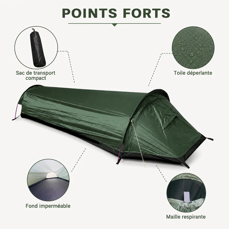 Tente bivouac ultralégère 1 personne