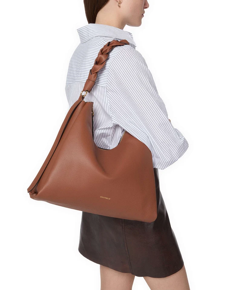 Coccinelle Boheme Grana Double Sac fourre-tout cognac/noir