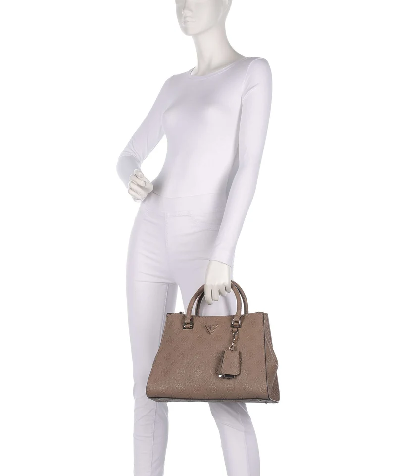 Guess Cresidia Sac à main dark taupe logo
