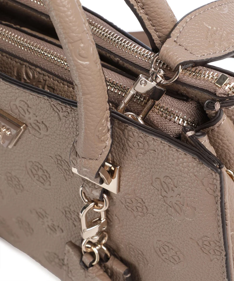 Guess Cresidia Sac à main dark taupe logo