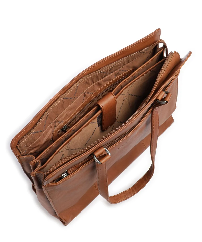 The Chesterfield Brand Wax Pull Up Cow Fidenza Cabas cognac