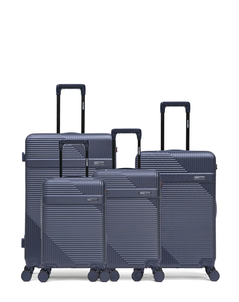 Lot de 4 Valises Rigides Grand Format, Taille Moyenne, Cabine et Cabine XS WOHLEN