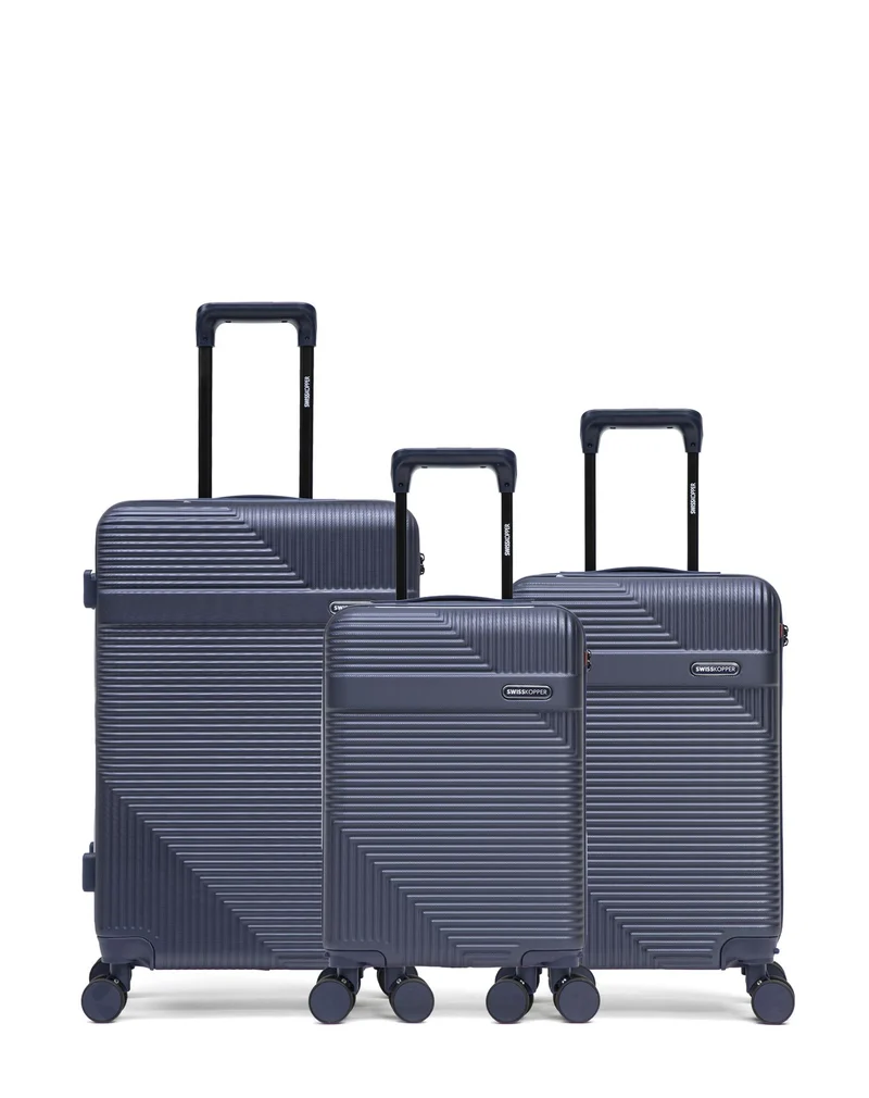 Lot de 3 Valises Rigides Taille Moyenne, Cabine et Cabine XS WOHLEN