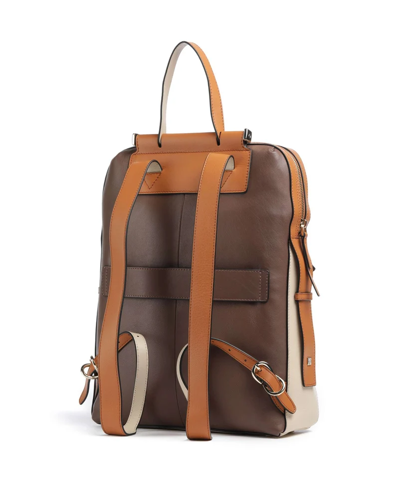Piquadro Circle Sac à dos d'ordinateur marrone/beige