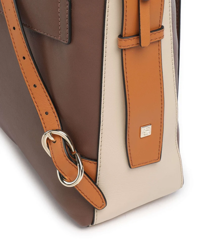 Piquadro Circle Sac à dos d'ordinateur marrone/beige