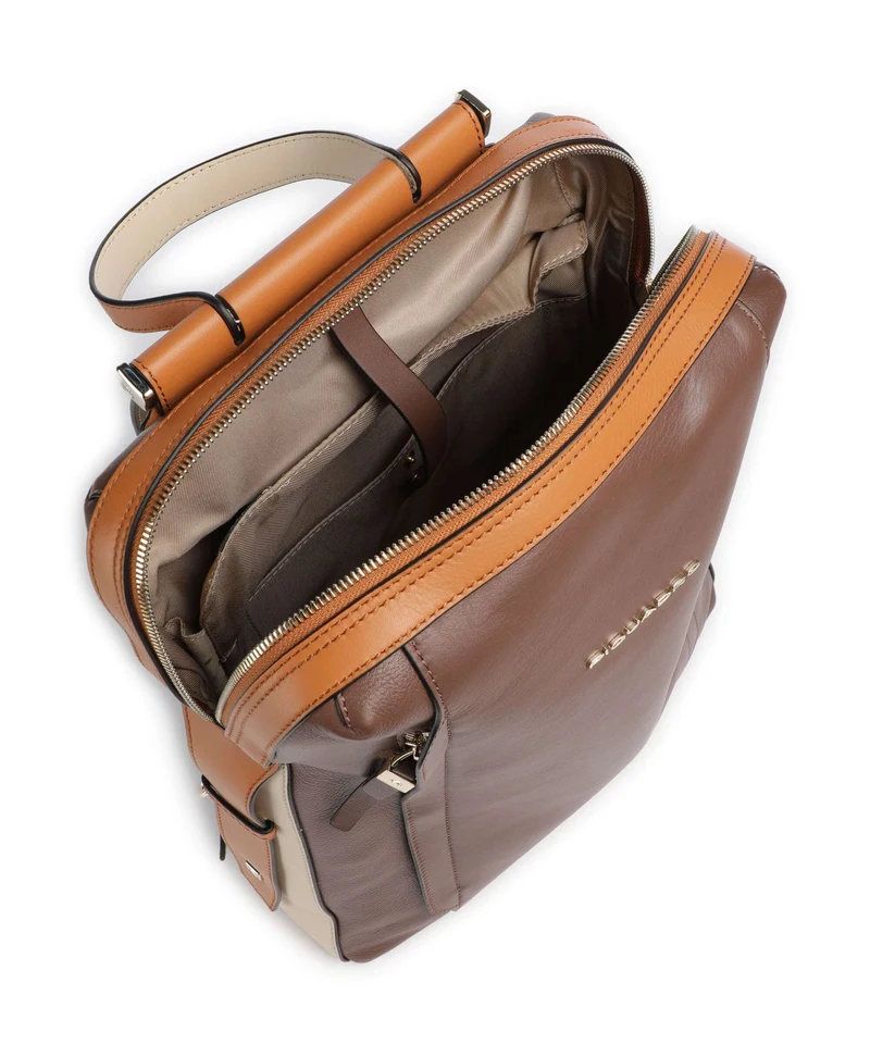 Piquadro Circle Sac à dos d'ordinateur marrone/beige