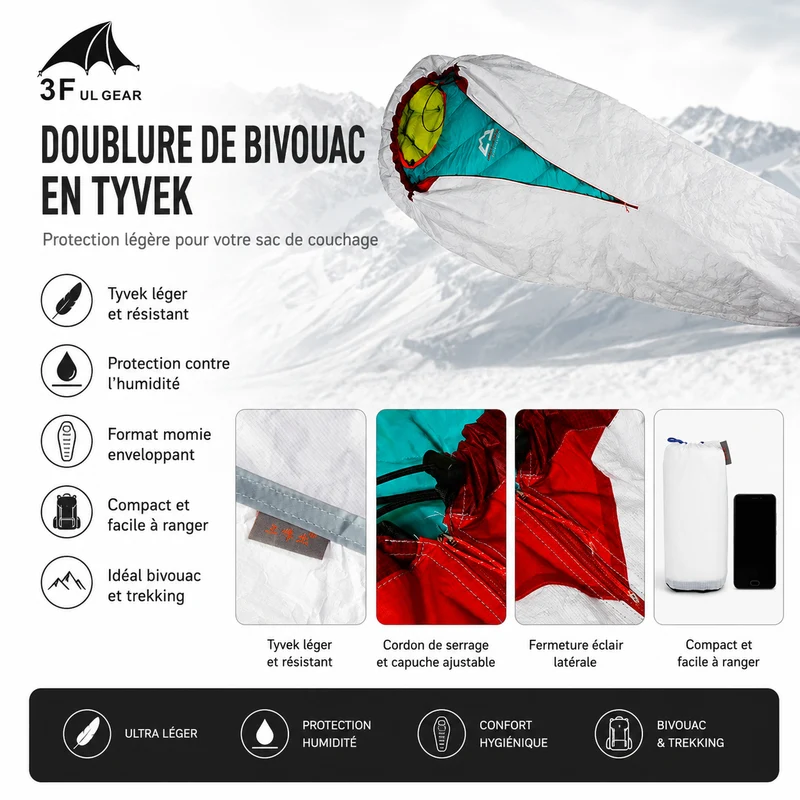 Protection bivouac pour sac de couchage