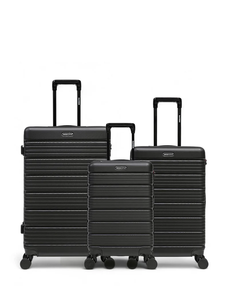 Lot de 3 Valises Rigides Grand Format, Taille Moyenne et Cabine LUGANO