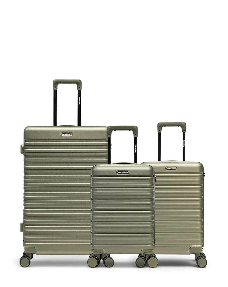 Lot de 3 Valises Rigides Grand Format, Cabine et Cabine XS LUGANO