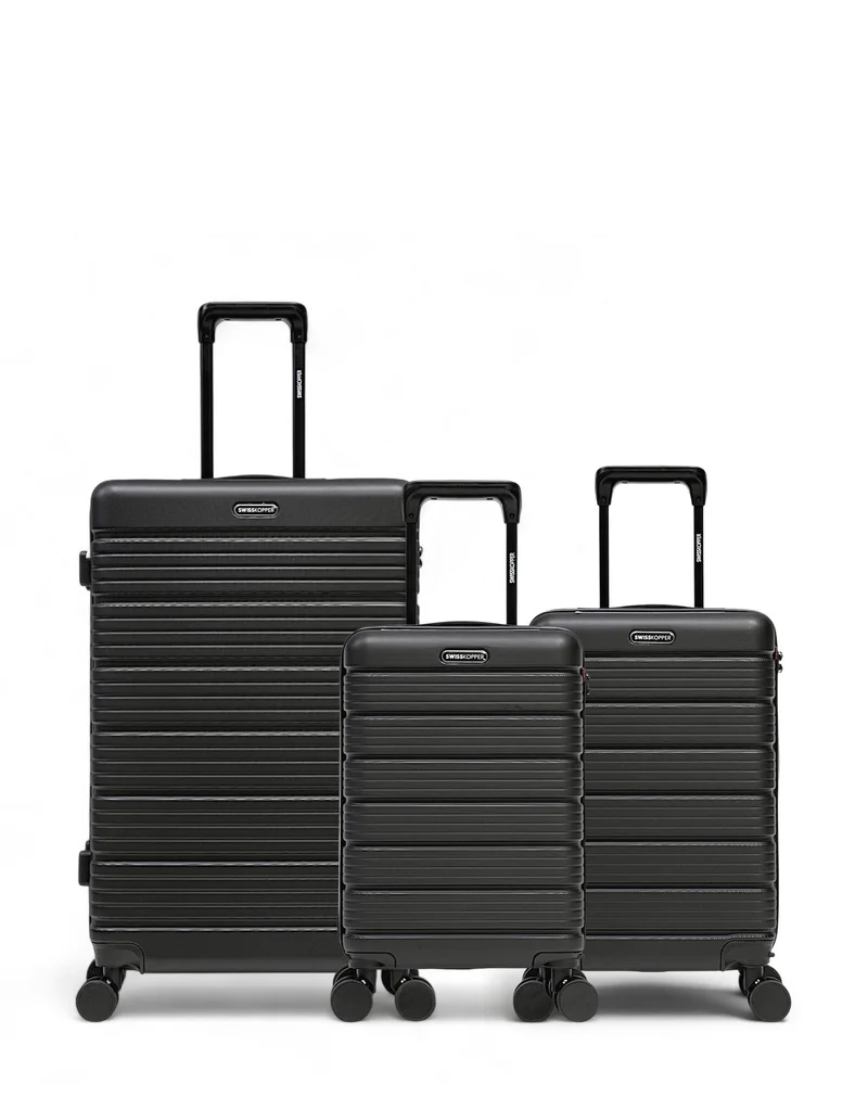 Lot de 3 Valises Rigides Grand Format, Cabine et Cabine XS LUGANO