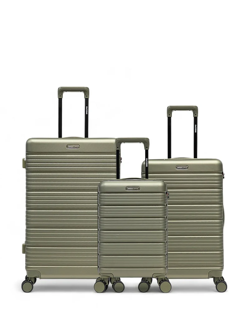 Lot de 3 Valises Rigides Grand Format, Taille Moyenne et Cabine XS LUGANO